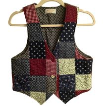 HANDMADE Patchwork Vest Heart Back Quilt Cottagecore Americana Vintage - $41.58