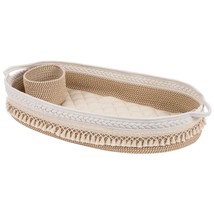 Baby Changing Basket, Handmade Woven Cotton Rope Moses Basket - Beige Brown - £49.37 GBP