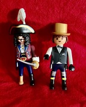 2 Playmobil Duo Pack Pirate w Sword and Soldier w Gold Top Hat 3 1/4&quot; Tall - $221.44 MXN