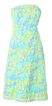 Lilly Pulitzer Strapless TieBack Dress 8 M Pastel Print Boning Lined Isl... - $50.59