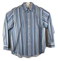 Mens Vertical Striped Shirt Large/XL Blue (Martin Gordon) - £13.72 GBP