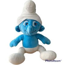 Build a Bear Smurf Clumsy Blue &amp; White Plush Toy 17” Peyo 2011 The Smurf... - £15.67 GBP