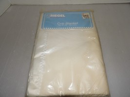NOS Vintage Riegel Crib Blanket 36 x 50 100% Cotton White NIP - £22.34 GBP