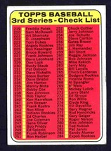 1969 Topps #214 3rd Series Checklist Unmarked ex - £2.79 GBP