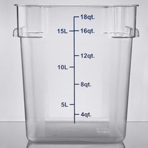 Choice 18Qt. Clear Square Polycarbonate Food Storage Container w/ Blue G... - £65.03 GBP