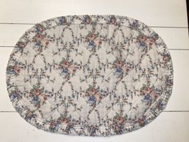 Quilted Placemats Table Napery 1980s Floral French Country Pretty Set Of 8 Vtg - $39.95