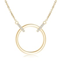 ANGARA Lab-Grown 0.05 Ct Double-Bale Open Circle Diamond Necklace in 14K Gold - £491.40 GBP