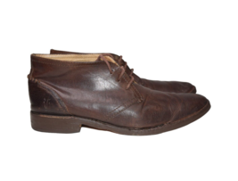 Frye Boots Mens 10.5 Brown Leather Chukka Mid Top Lace Up James - £40.15 GBP