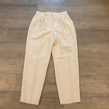 Casual Corner Lined Office Pants Sz 14R Beige Pleated High Rise 30.5&quot; In... - £20.37 GBP