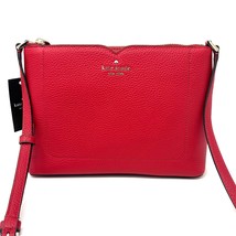 Kate Spade Harlow Crossbody Purse Candied Cherry Red Leather WKR00058 New - £217.35 GBP