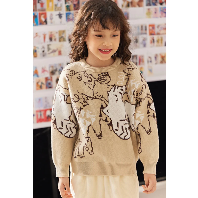 amii Kids  for Girls Autumn Winter Knitwear Long Sleeve Printed Casual  ... - £128.33 GBP
