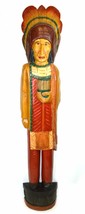 5 Foot Tall Giant Hand Carved Wooden Cigar Indian Statue Sculpture Carvi... - $277.15