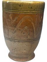 Vintage Studio Pottery Mingei Yunomi Tea Cup Mini Vase Stoneware Tenmoku... - $17.79