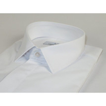 Mens CEREMONIA Formal Shirt Hidden Button 100% Cotton Slim Fit #9010 13 White image 5