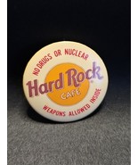 Vintage 1980s Hard Rock Cafe Pinback-No Drugs Or Nuclear Weapons Writing... - $19.07 CAD