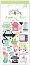 Doodlebug Sprinkles Adhesive Enamel Shapes-Around  - £10.42 GBP