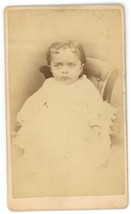 Antique Named CDV Circa 1870&#39;S Adorable Baby Boy in White Dress Pentz York, PA - £7.46 GBP
