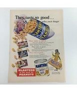 1950 Planters Cocktail Salted Mixed Peanuts Vacuum Packed Vintage Print Ad - £7.57 GBP