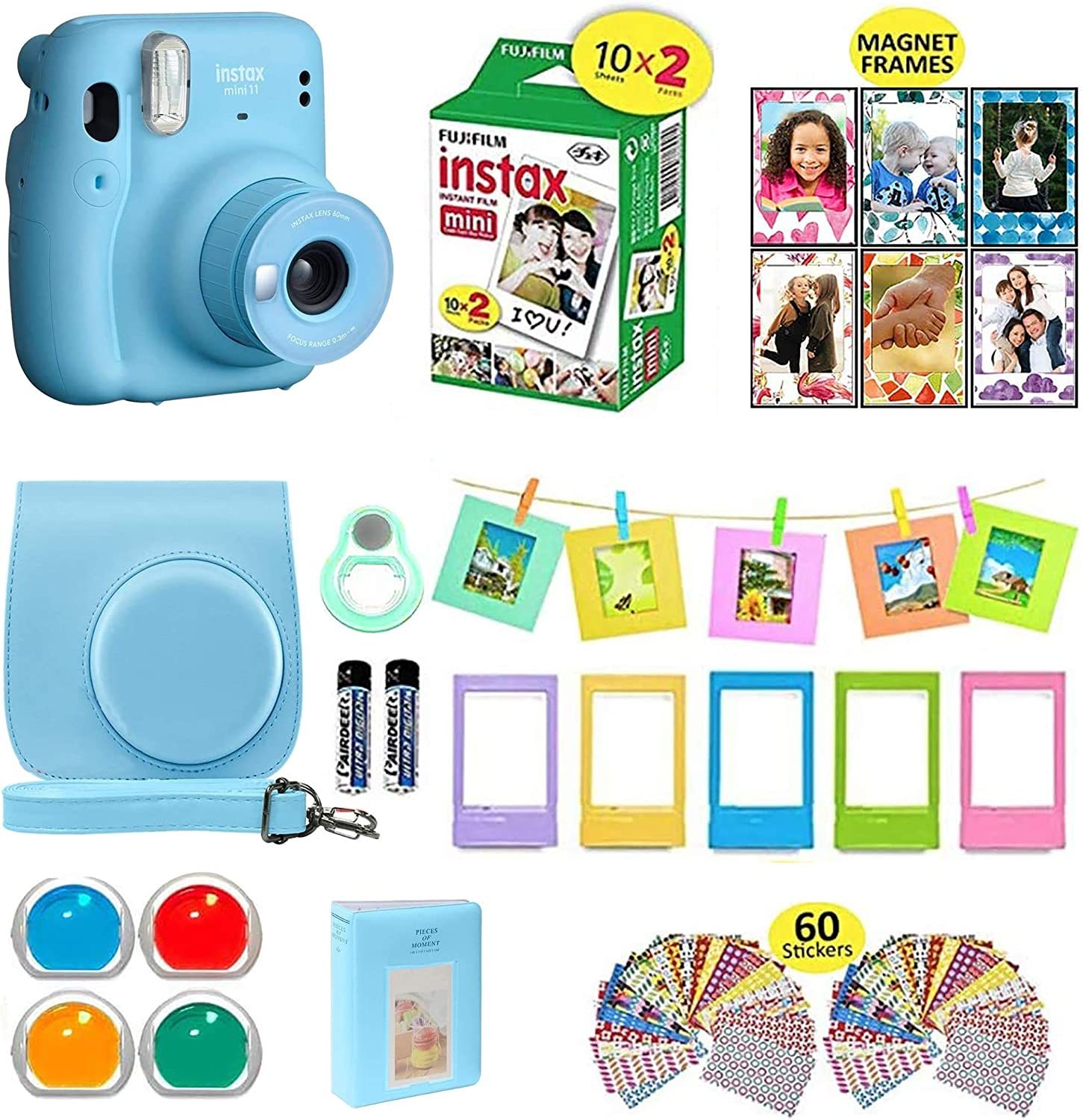 Primary image for Fujifilm Instax Mini 11 Instant Camera Sky Blue Compatible, Assorted Frames.
