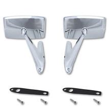67 68 Ford Mustang Falcon Outside Chrome Side View Convex &amp; Standard Mirror Pair - £69.97 GBP