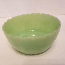 Fire King Jadeite 3 Footed Bulb Bowl 5 1/4&quot; Scalloped Rim Vintage Mid Ce... - £54.62 GBP