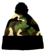BLACK GREEN CAMOUFLAGE KNIT CUFF POM BEANIE SKULL CAP SKI HAT OUTDOOR SP... - €11,29 EUR