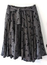 Dark gray geometric geo print a-line heavy-weight skirt - Fits womens si... - $14.83