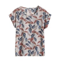 Summer Women Blouse Fashion Multicolor Chiffon Blouse Print O-neck Short Sleeve  - £28.78 GBP