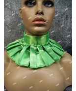 Green Clown Neck Ruffle Collar Renaissance Queen King Victorian Elizabet... - $15.36 CAD