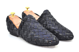 Handmade leather loafers hand woven original sheep leather dress shoes for men - £149.50 GBP+