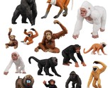 14Pcs Various Monkeys &amp; Gorillas Figurines Playset, Plastic Jungle Anima... - £36.82 GBP