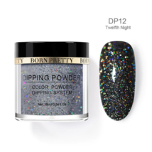 Born Pretty Nails Dipping Powder - Durable - Black Glitter - *TWELFTH NI... - $2.50