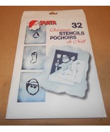 Christmas Window Stencils 32 Of Them Santa By Chase Spray Or Color 149U - $3.49