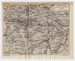1926 Original Vintage Map Of Vicinity Of Le MONT-DORE Auvergne France - £16.85 GBP