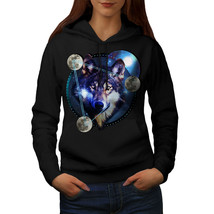 Wellcoda Galaxy Space Wolf Galaxy Womens Hoodie - £31.12 GBP