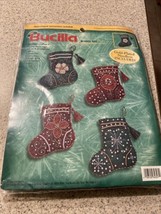 Bucilla Holiday Elegance 5” High Beaded Felt Set of 4 Stocking Ornaments 84307 - $21.84
