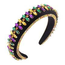 Crystal Mardi Gras Headband for Women Girls Sparkly Rhinestone Embellished Purpl - £30.24 GBP