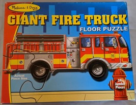 Melissa &amp; Doug 4&#39; FLOOR PUZZLE Giant Fire Engine Truck Complete Jumbo Pi... - £6.25 GBP