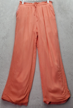 Boston Proper Pants Womens Medium Orange Rayon Wide Led Elastic Waist Drawstring - £13.10 GBP