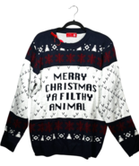 Merry Christmas Ya Filthy Animal - U Look Ugly Today Christmas Sweater s... - $24.92