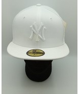 New York Yankees New Era 59Fifty White on White Cap 7 1/4 - $23.38