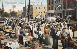 Chippewa Farmers Market Buffalo New York 1909 postcard - $7.87