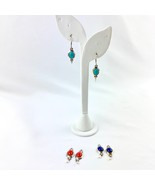 .925 Sterling Silver Coleman Co LeverBack Interchangeable Earrings 3 Colors - £29.73 GBP