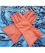Leather Gauntlet Pumpkin Spice Color Russet Brown Gloves Long Arm Cuff (... - $18.92