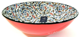 Nakkas Cini Floral Lg Serving Bowl Hand Painted Blue and Red NWT Turkish - £32.85 GBP