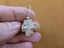 CR503-111) 3/4&quot; Fairy Stone Pendant CHRISTIAN CROSS Staurolite Crystal S... - £16.17 GBP