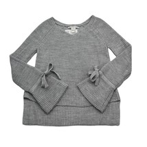 American Rag Cie Sweater Womens M Gray Long Bell Sleeve VNeck Pullover Knit - £18.50 GBP