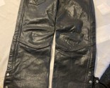 Vintage Leather Motorcycle Chaps M Medium Mens Black BIKER Chaps-Pants - $59.39