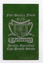 Edelweiss German Restaurant Wine List Fort Worth Texas 1976 - £14.24 GBP