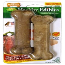 Nylabone Healthy Edibles AllNatural Long Lasting Roast Beef Dog Chew Treats 2 co - £7.87 GBP